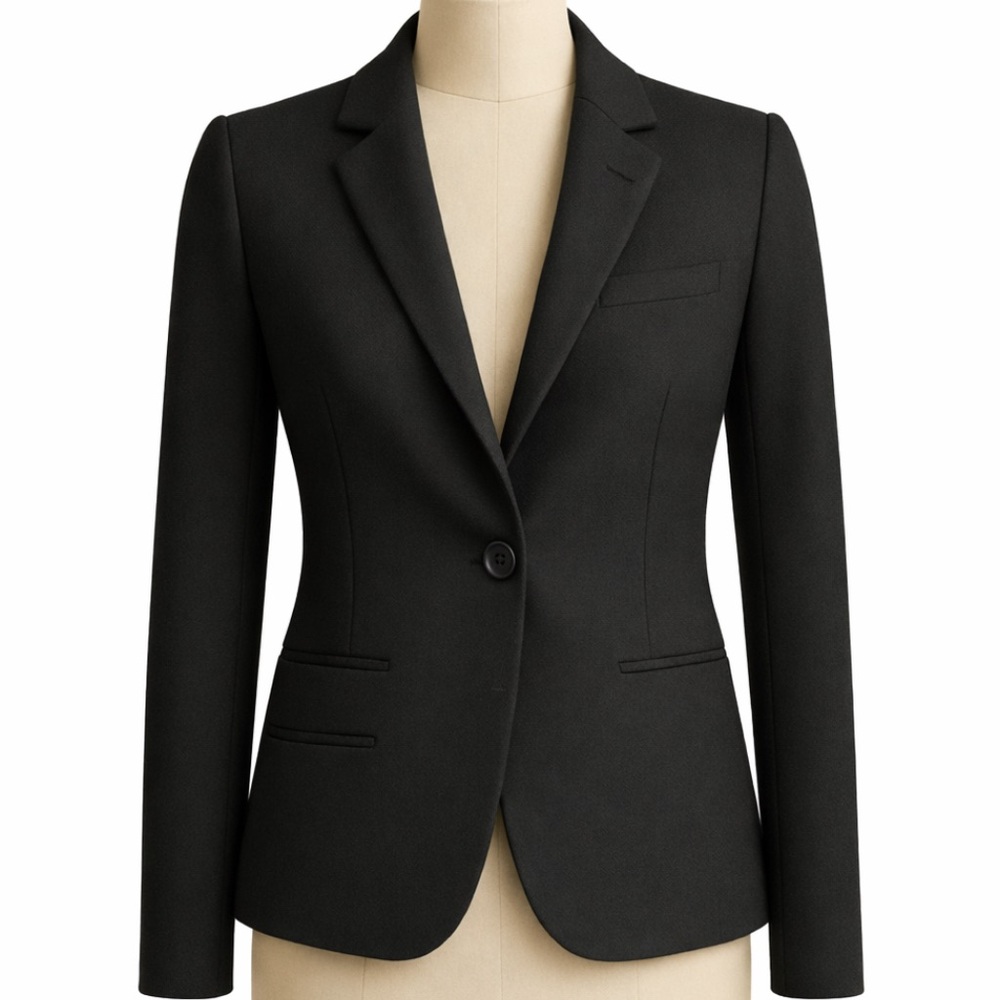 Classic Judith & Charles Single Breasted Single Button Wool Blend Black Blazer